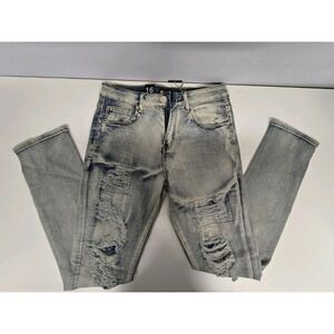Waimea Boys Distressed Bleach Wash Blue Jeans Size 16 NWT